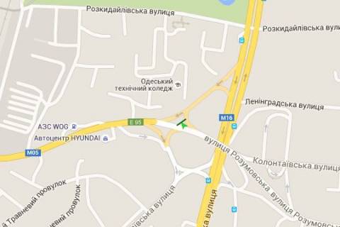 Билборд A в Одессе, 3x6  Михайла Грушевського вул. - Розумовська вул. - Балківська вул. схема