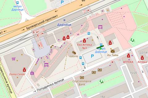 Билборд A в Киеве, 3x6  Попудренка вул., ст.М. "Дарниця" схема