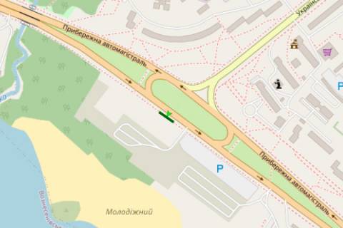 Білборд, Бігборд (Борд)  B у Запоріжжі, 3x6  Прибережна автомагістраль - Українська вул. схема