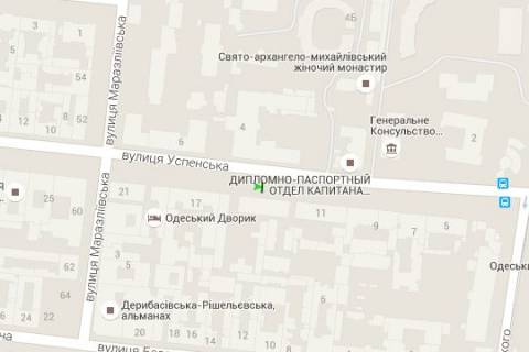 Бэклайт A в Одессе, 1.2x1.8  Успенська вул., 13 схема