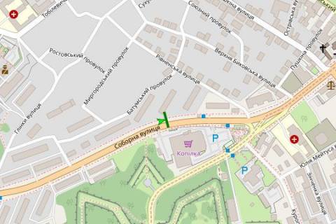 Билборд B в Кропивницкий (Кировоград), 3x6  Соборна вул., 8 схема