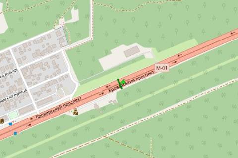 Білборд, Бігборд (Борд)  A у Василівці, 6x3  Броварський просп., на розподілювачі №4 (в напрямку Києва) схема