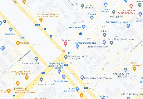 Видеоборд A в Чернигове, 2.3x3.14  Миру просп., 33 (розширення 480х336) - 661870 схема
