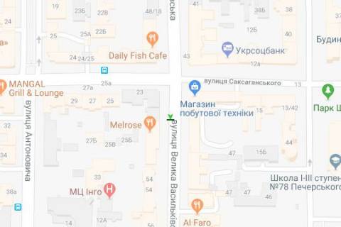 Ситилайт B в Киеве, 1.2x1.8  Велика Васильківська вул., 52 схема