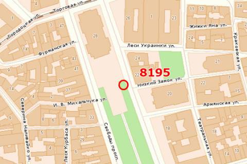 Беклайт A у Львові, 1.2x3.6  Свободи просп., 22 схема