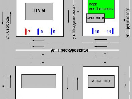 Беклайт B у Хмельницькому, 1.2x1.8  Проскурівська вул. - Свободи вул. схема