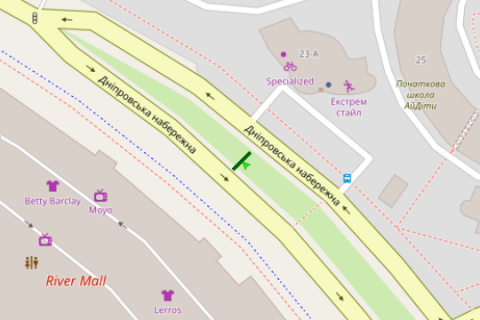 Скролер, Скрол A у Києві, 2.3x3.14  Дніпровська наб., 23а (у напрямку Патона) - 44664 схема