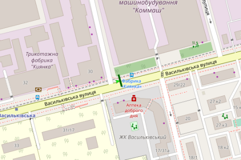 Білборд, Бігборд (Борд)  B у Василівці, 3x6  Васильківська вул., 28 схема