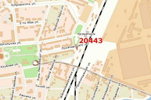 Билборд B в Краматорске Тріумфальна вул. (Луначарського вул.), З/Д вокзал схема