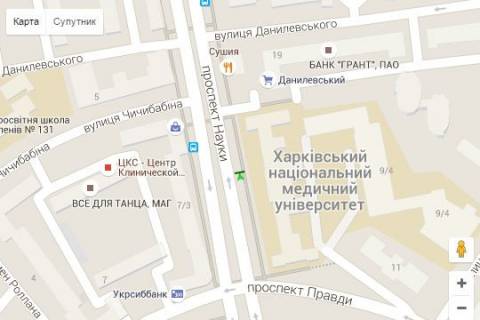 Сiтiлайт A у Харкові, 1.2x1.8  Науки просп. (Леніна просп.), 4 (№2) схема