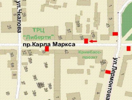 Бэклайт A в Кривом Роге, 1.2x1.8  Поштовий просп., 39 схема