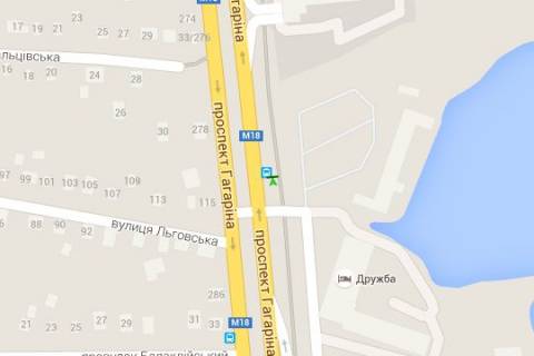 Ситилайт A в Харькове, 1.2x1.8  Гагаріна просп., 185 (зупинка) схема