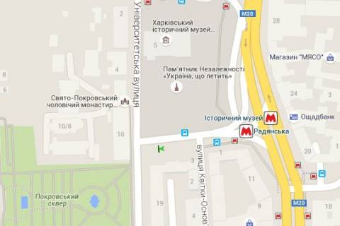 Бэклайт B в Харькове, 1.2x1.8  Конституції пл. - Університетська вул. схема