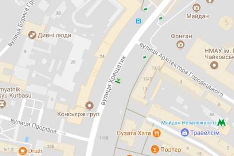 Бэклайт B в Киеве, 1.2x1.8  Хрещатик вул., 13  ( ТД "Хрещатик") схема