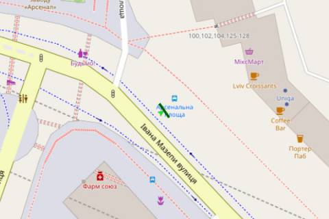 Нестандарт A у Києві, Нестандарт  Івана Мазепи вул., 3\5, зуп. «ст.м. Арсенальна» (брендування) схема
