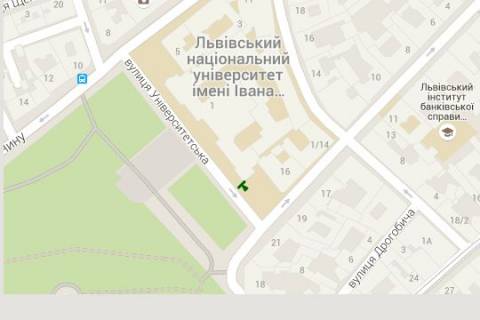 Бэклайт A в Львове, 1.2x1.8  Університетська вул., 1 (права) схема