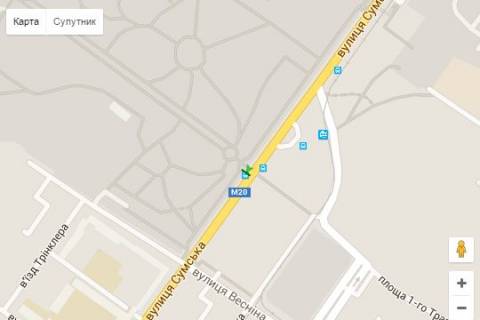 Ситилайт A в Харькове, 1.2x1.8  Сумська вул., 81 (зупинка "Парк ім. Горького") схема