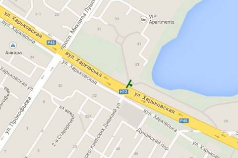 Білборд, Бігборд (Борд)  A у Сумах, 3x6  Харківська вул. - Холодноярської Бригади вул. схема