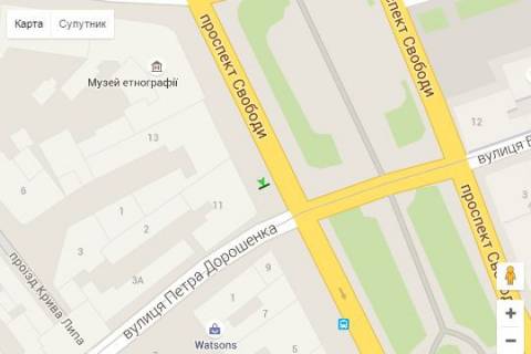 Ситилайт A в Львове, 1.2x1.8  Свободи просп., 11 схема