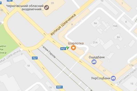 Беклайт B у Чернігові, 1.2x1.8  Миру просп., 21 (№2) схема