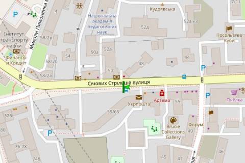Бэклайт B в Киеве, 2.3x3.14  Січових стрільців вул., 59-65 схема
