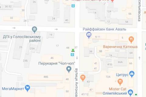 Ситилайт A в Киеве, 1.2x1.8  Антоновича вул. (Горького вул.), 46 схема