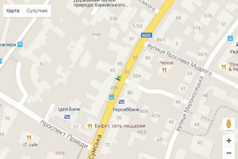 Ситилайт A в Харькове, 1.2x1.8  Сумська вул., 47 схема