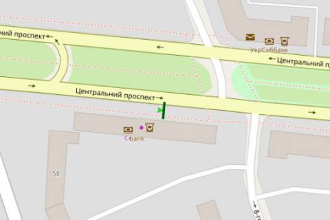 Ситилайт A в Николаеве, 1.2x1.8  Центральний просп. (Леніна просп.), 21 - 8 Березня вул. схема