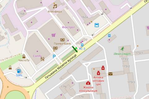 Сiтiлайт A у Івано-Франківську, 1.2x1.8  Гетьмана Мазепи вул., 168а (№1) схема