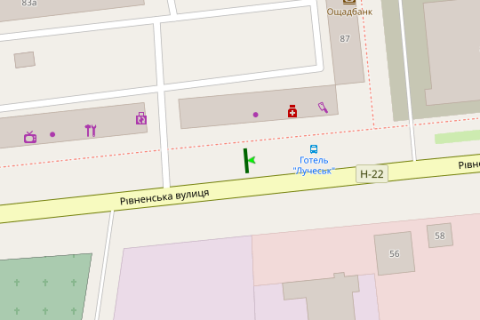 Бэклайт A в Луцке, 1.2x1.8  Рівненьська вул., 85 схема