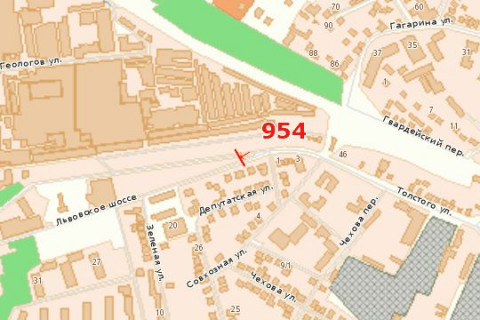 Билборд B в Хмельницком, 3x6  Львівське шосе, 13 (от города) схема