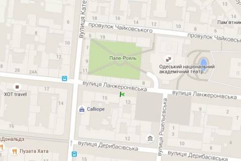 Бэклайт B в Одессе, 1.2x1.8  Ланжеронівська вул., 13 схема