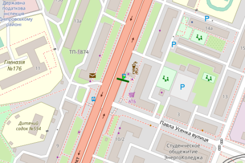 Билборд B в Киеве, 3x6  Юрія Гагаріна вул., 12 схема
