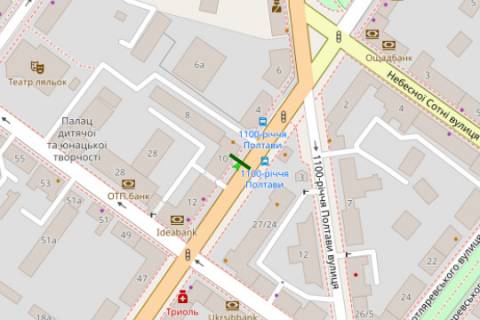 Сiтiлайт B у Полтаві, 1.2x1.8  Європейська вул., 8 схема