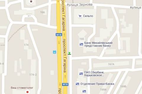 Беклайт B у Харкові, 1.2x1.8  Гагаріна просп., 167 (№1) схема