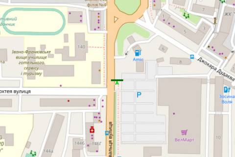 Ситилайт A в Ивано-Франковске, 1.2x1.8  Євгена Коновальця вул., 221 (№2) схема