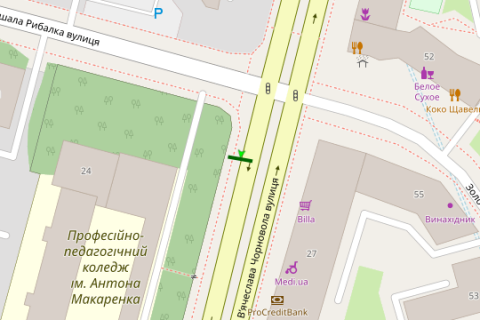 Нестандарт A у Києві, 1.2x1.8  Чорновола В`ячеслава вул., 24 зуп. "Маршала Рибалка" схема