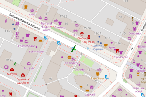 Бэклайт B в Ивано-Франковске Бельведерська (Московська) вул., 19 схема