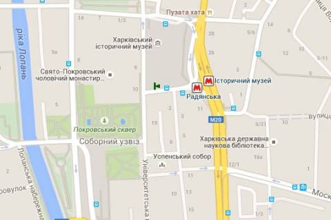Нестандарт A в Харькове, 1.2x1.8  Конституції пл. - Університетська вул., (зупинка) (А) схема
