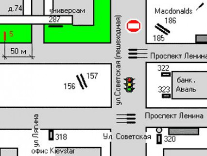 Бэклайт B в Николаеве, 1.2x1.8  Центральний просп. (Леніна просп.), 74 схема