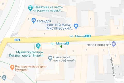 Бэклайт A в Львове, 1.2x1.8  Митна пл. - Личаківська вул., (№2) схема