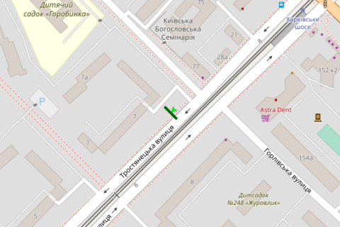 Билборд A в Васильевке, 3x6  Тростянецька вул., 7 схема