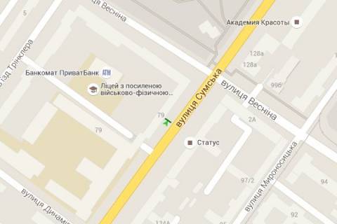 Бэклайт B в Харькове, 1.2x1.8  Сумська вул., 77/79 схема