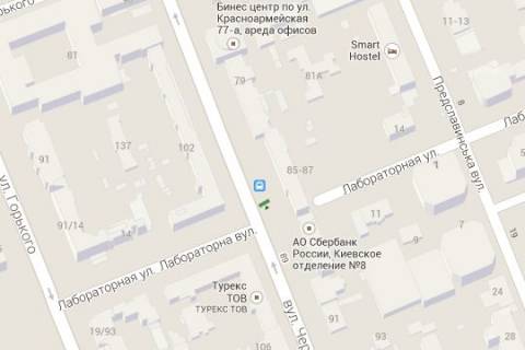 Нестандарт A в Киеве, 1.2x1.8  Велика Васильківська вул., 85 - Лабораторна вул.,  ( "Європейські гардини") - зупинка гром.транспорту схема