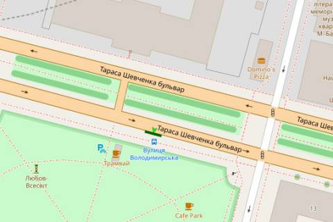 Нестандарт A у Києві, Нестандарт  Шевченка Тараса бульв. - Терещенківська вул. (брендування) схема