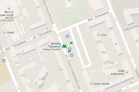 Беклайт B у Києві, 1.2x1.8  Велика Васильківська вул., 111 (Палац культури "Україна") - зуупинка гром. транспорту схема