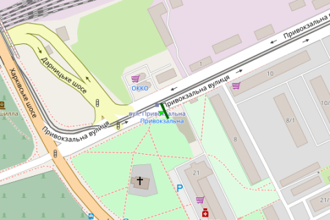 Билборд A в Васильевке, 3x6  Привокзальна вул., напроти №1А (в направл. Дарницького вокзалу) схема