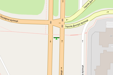 Призма A в Васильевке, 3x6  Богатирська вул., розподілювач - Полярна вул., розподілювач (в напр. Вишгорода) - 421535 схема