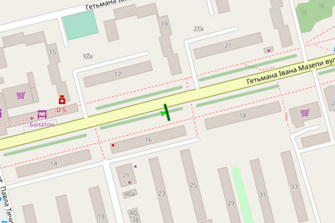 Билборд A в Львове, 3x6  Гетьмана Мазепи вул., 18 (від центру) схема
