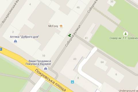 Бэклайт A в Сумах, 1.2x1.8  Соборна вул., 48 (Пішохідна зона) схема